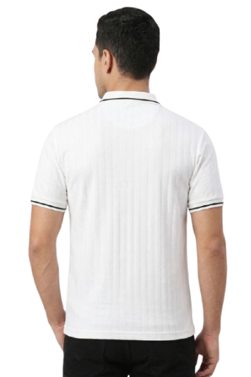Hawthrone Wear Men's White Textured Polo Shirt