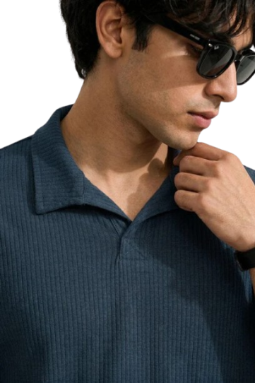 Hawthrone Wear Men's Navy Johnny Collar Polo Shirt