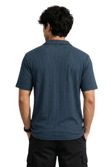 Hawthrone Wear Men's Navy Johnny Collar Polo Shirt