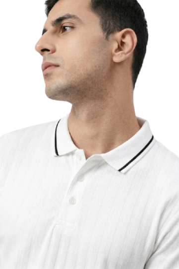 Hawthrone Wear Men's White Textured Polo Shirt